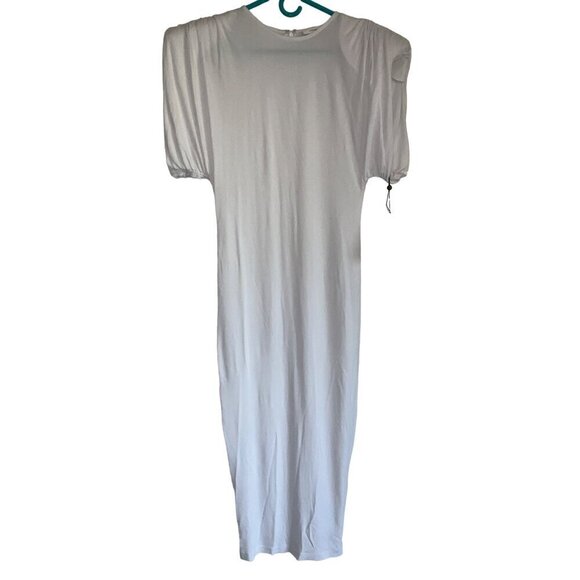 WARDROBE.NYC Sheath Dress iin White Large New Womens Jersey Midi - Picture 6 of 15